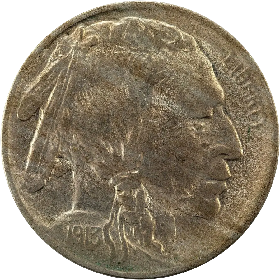 Buffalo nickel obverse: Native American portrait facing right